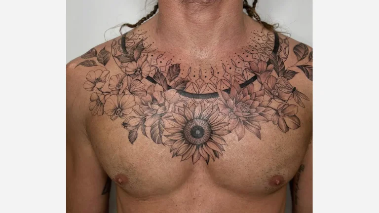 Floral Chest Tattoo