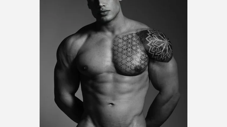 Half Chest Tattoo