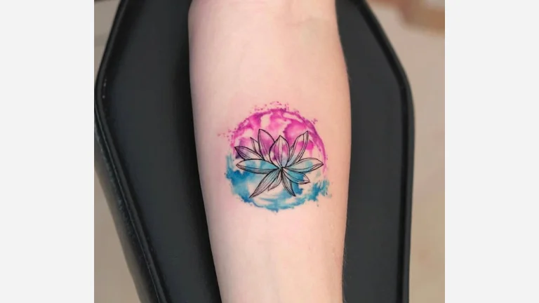 Watercolor Lotus Tattoo