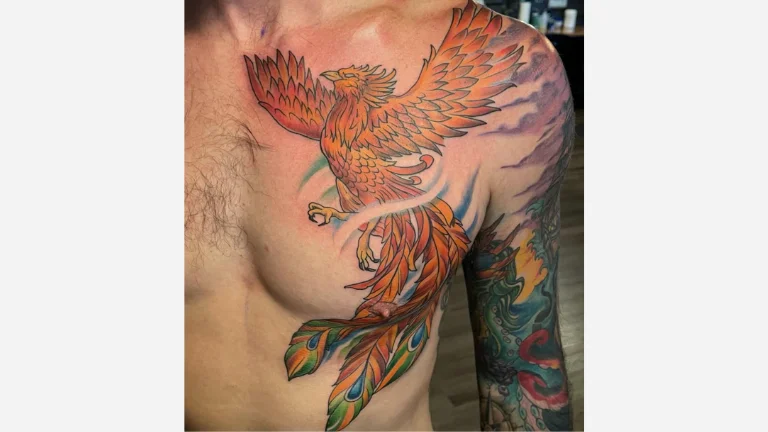 Phoenix Chest Tattoo