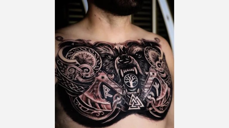 Viking Chest Tattoo