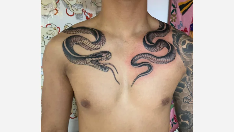 Snake Chest Tattoo