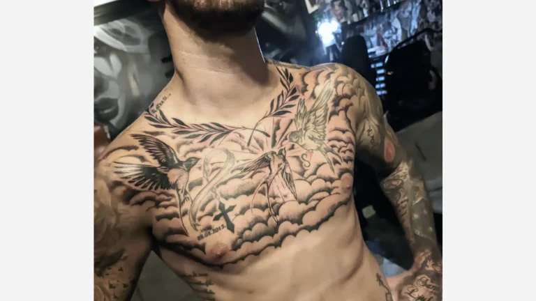 Cloud Chest Tattoo