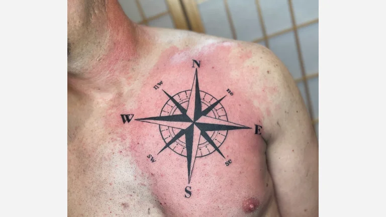 Compass Chest Tattoo