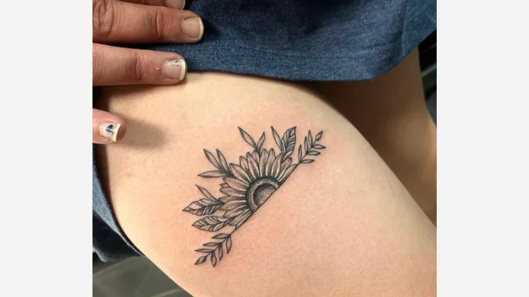 Half Sunflower Tattoo