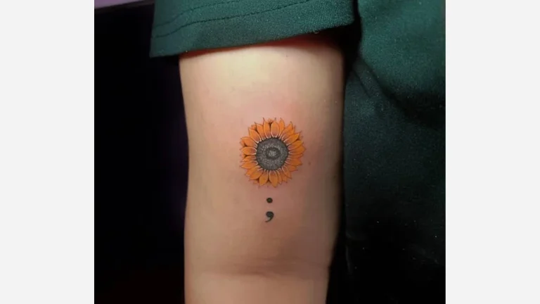 Sunflower Semicolon Tattoo
