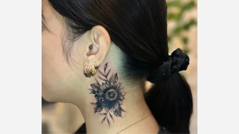 Sunflower Neck Tattoo