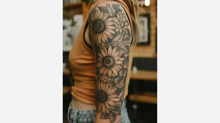 Sunflower Sleeve Tattoo