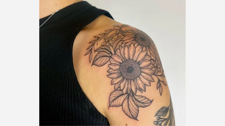 Sunflower Shoulder Tattoo 