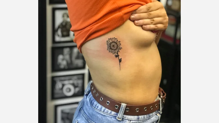 Sunflowers Ribcage Tattoo