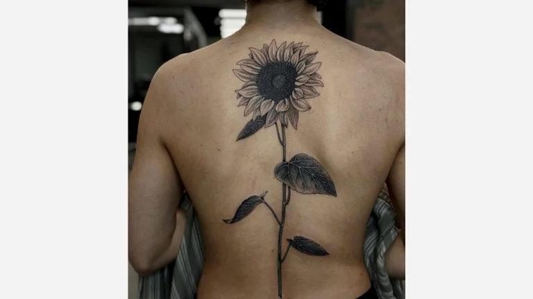 Sunflower Back Tattoo