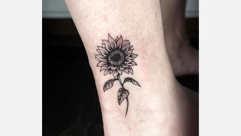 Sunflower Ankle Tattoo
