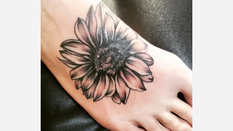 Sunflower Foot Tattoo 