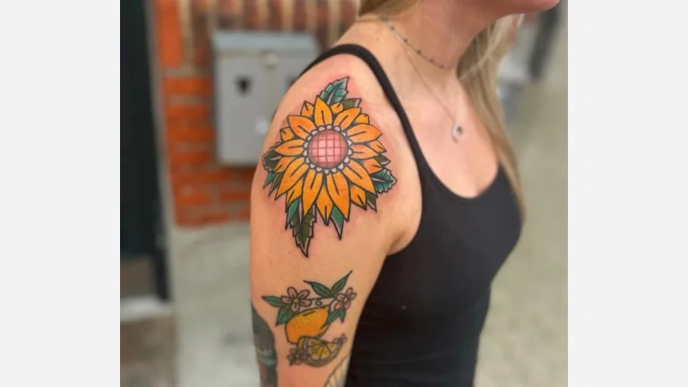 Traditional Sunflower Tattoo